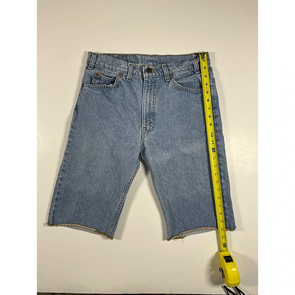 Vintage 90s Levis 505 Orange Tab Denim Shorts Light Wash Mens 32 USA